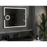 Mexen Onyx osvětlené koupelnové zrcadlo s kosmetickým zrcátkem 100 x 80 cm, LED 6000K, proti zamlžení