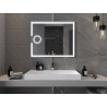 Mexen Onyx osvětlené koupelnové zrcadlo s kosmetickým zrcátkem 100 x 80 cm, LED 6000K, proti zamlžení