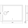 Mexen Onyx osvětlené koupelnové zrcadlo s kosmetickým zrcátkem 100 x 80 cm, LED 6000K, proti zamlžení