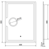 Mexen Onyx koupelnové zrcadlo s podsvícením a kosmetickým zrcátkem 60 x 80 cm, LED 6000K, proti mlze - 9813-060-080-611-00