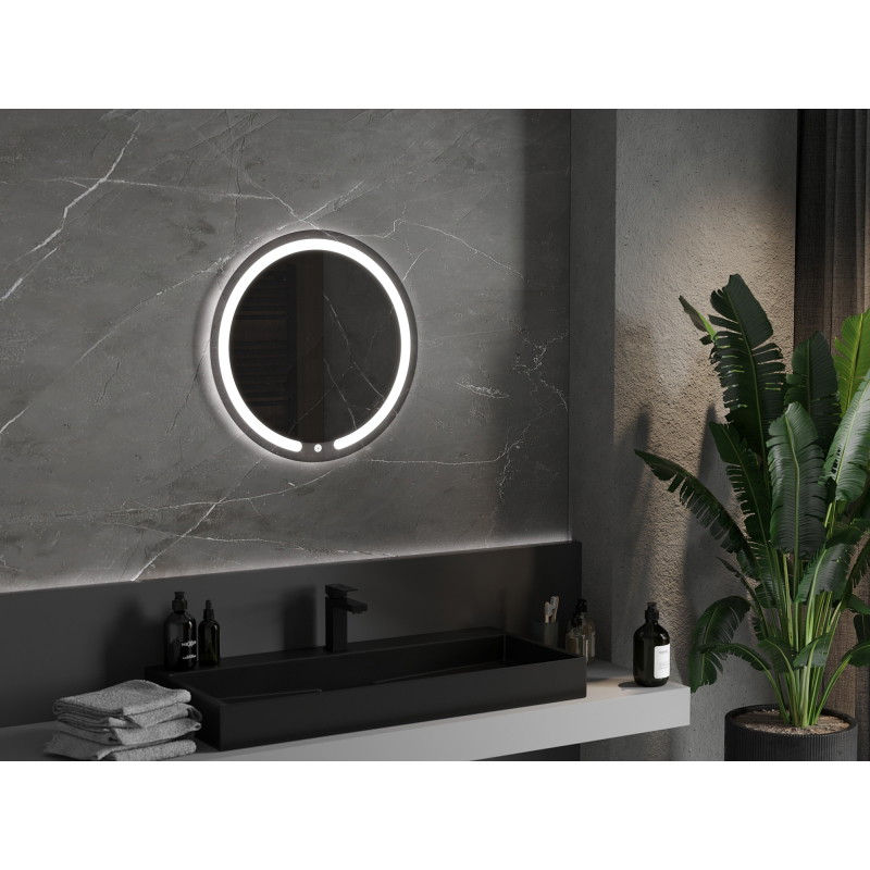 Mexen Rose koupelnové zrcadlo s podsvícením, kulaté 60 cm, LED 6000K, proti mlze - 9810-060-060-611-00