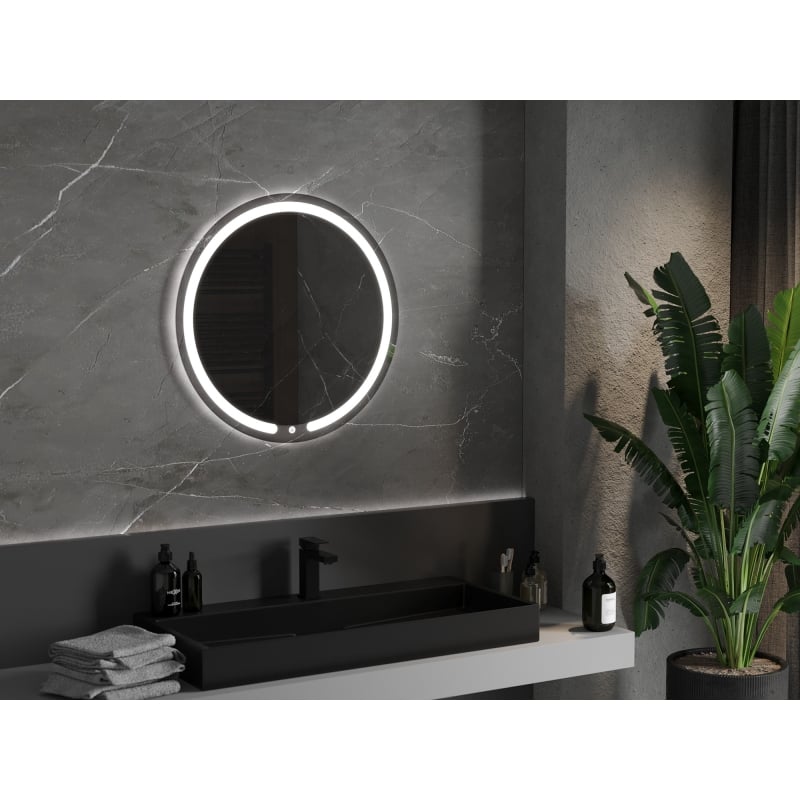 Mexen Rose kulaté osvětlené koupelnové zrcadlo, 70 cm, LED 6000K, proti mlze - 9810-070-070-611-00