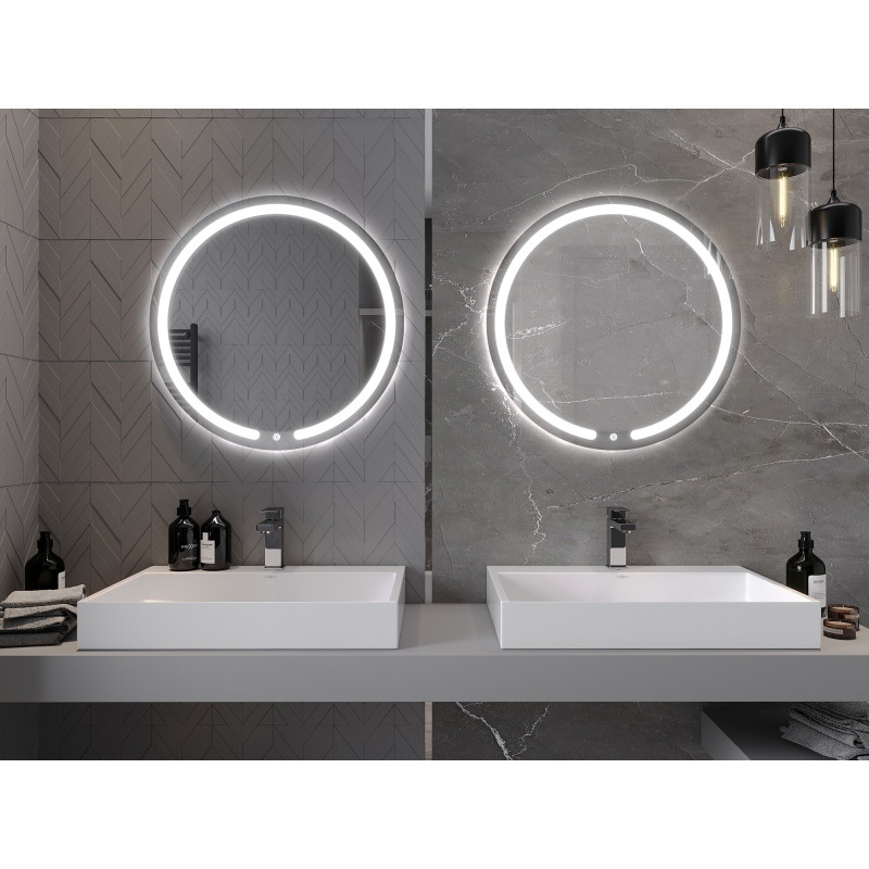 Mexen Rose kulaté podsvícené koupelnové zrcadlo, 70 cm, LED 6000K, proti mlze - 9810-070-070-611-00