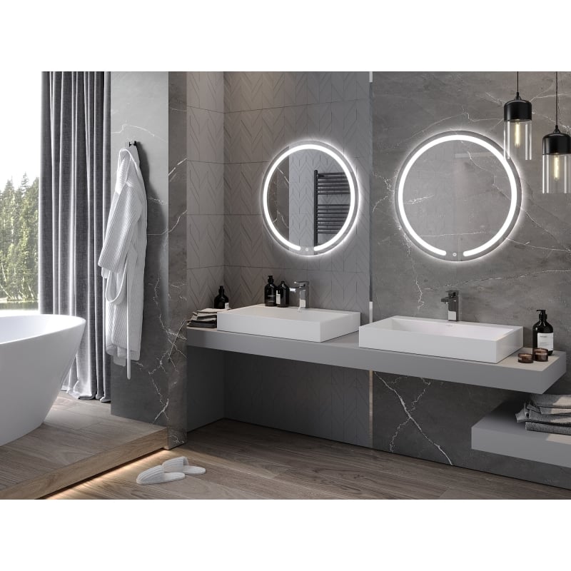 Mexen Rose kulaté osvětlené koupelnové zrcadlo, 70 cm, LED 6000K, proti mlze - 9810-070-070-611-00