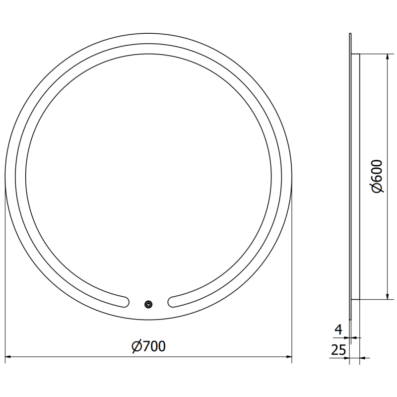 Mexen Rose kulaté koupelnové zrcadlo s podsvícením, kulaté 70 cm, LED 6000K, antifog - 9810-070-070-611-00