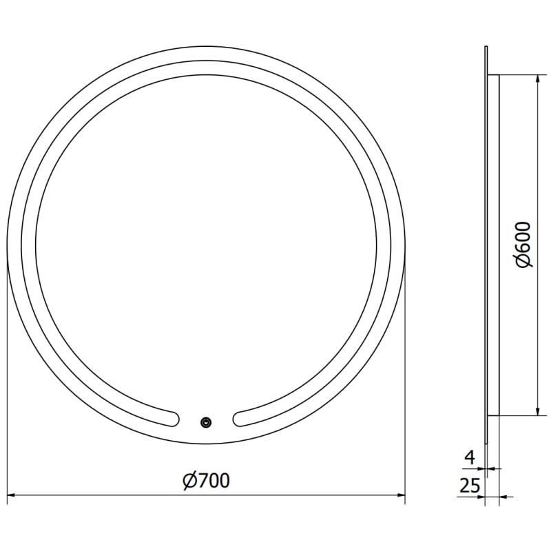 Mexen Rose kulaté osvětlené koupelnové zrcadlo, 70 cm, LED 6000K, proti mlze - 9810-070-070-611-00