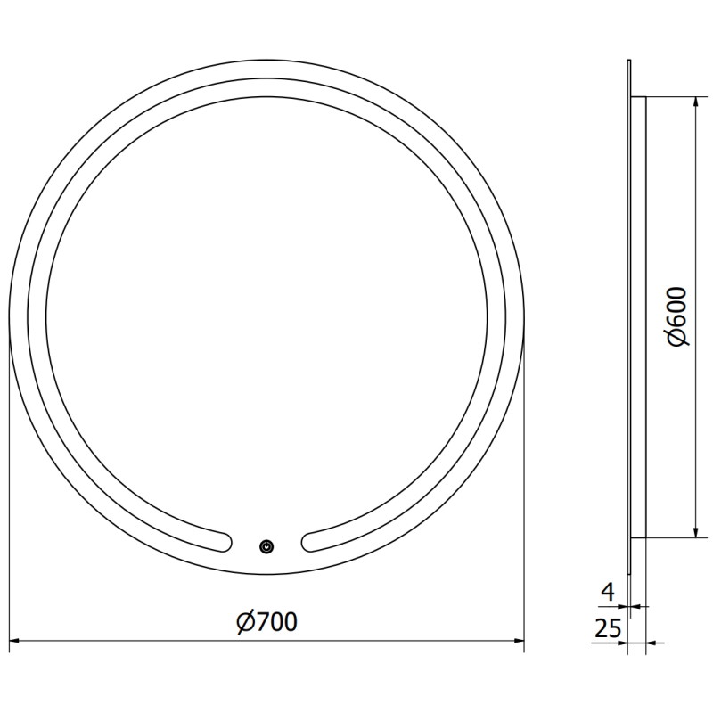 Mexen Rose kulaté podsvícené koupelnové zrcadlo, 70 cm, LED 6000K, proti mlze - 9810-070-070-611-00