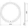 Mexen Rose kulaté osvětlené koupelnové zrcadlo, 70 cm, LED 6000K, proti mlze - 9810-070-070-611-00