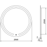 Mexen Rose podsvícené koupelnové zrcadlo, kulaté 60 cm, LED 6000K, protimlžné - 9810-060-060-611-00