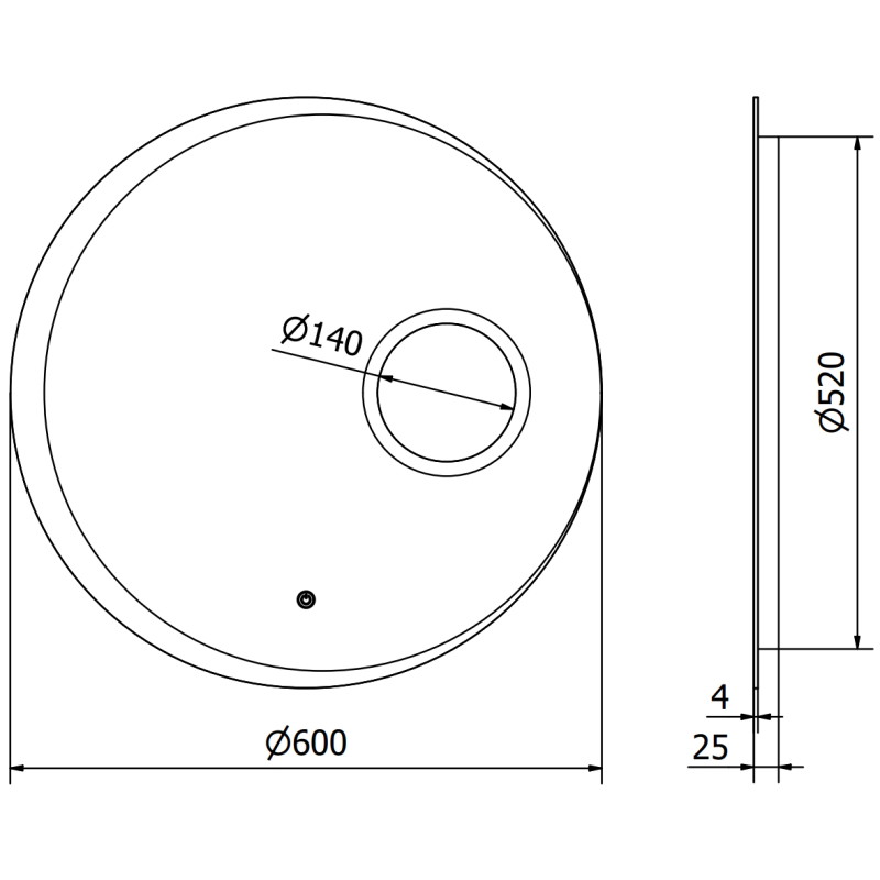 Mexen Ella koupelnové osvětlené zrcadlo s kosmetickým zrcátkem, kulaté 60 cm, LED 6000K, anti-pára - 9811-060-060-611-00