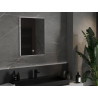 Mexen Erma LED osvětlené koupelnové zrcadlo 50 x 70 cm, 6000K, antizára, černý rám - 9814-050-070-611-70