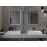Mexen Erma LED osvětlené koupelnové zrcadlo 50 x 70 cm, 6000K, antizára, černý rám - 9814-050-070-611-70