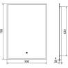 Mexen Erma koupelnové zrcadlo s podsvícením 50 x 70 cm, LED 6000K, proti zamlžování, černý rám - 9814-050-070-611-70