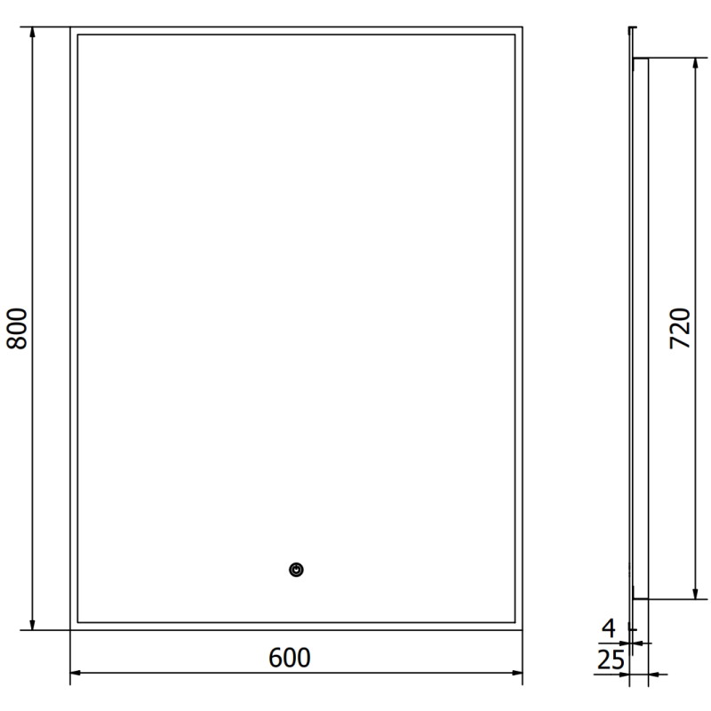 Mexen Erma podsvícené koupelnové zrcadlo 60 x 80 cm, LED 6000K, proti zamlžení, černý rám - 9814-060-080-611-70