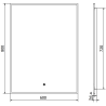 Mexen Erma koupelnové zrcadlo s osvětlením 60 x 80 cm, LED 6000K, antifog, černý rám - 9814-060-080-611-70