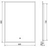 Mexen Erma podsvícené koupelnové zrcadlo 60 x 80 cm, LED 6000K, proti zamlžení, černý rám - 9814-060-080-611-70