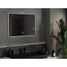Mexen Erma koupelnové zrcadlo s osvětlením 80 x 60 cm, LED 6000K, proti zamlžení, černý rám - 9814-080-060-611-70