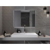 Mexen Erma zrcadlo do koupelny podsvícené 100 x 80 cm, LED 6000K, protimlžné, černý rám - 9814-100-080-611-70