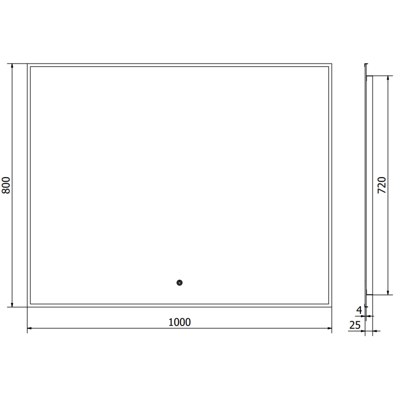 Mexen Erma osvětlené koupelnové zrcadlo 100 x 80 cm, LED 6000K, proti mlze, černý rám - 9814-100-080-611-70