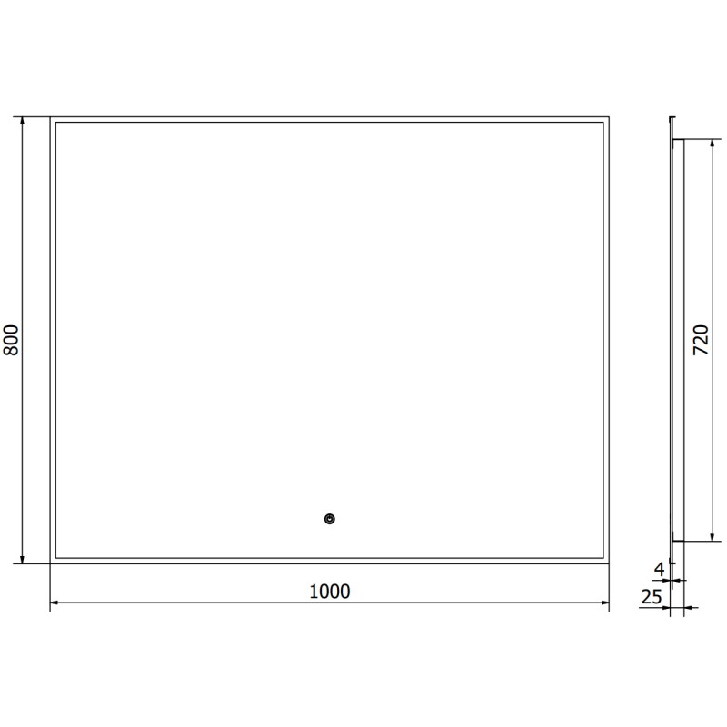 Mexen Erma osvětlené koupelnové zrcadlo 100 x 80 cm, LED 6000K, proti mlžení, černý rám - 9814-100-080-611-70