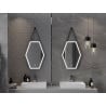 Mexen Orla osvětlené koupelnové zrcadlo 50 x 70 cm, LED 6000K, anti-mlžný, černý rám - 9815-050-070-611-70