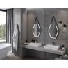Mexen Orla osvětlené koupelnové zrcadlo 50 x 70 cm, LED 6000K, anti-mlžný, černý rám - 9815-050-070-611-70