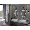 Mexen Orla podsvícené koupelnové zrcadlo 50 x 70 cm, LED 6000K, antináložka, černý rám - 9815-050-070-611-70