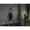 Mexen Orla osvětlené koupelnové zrcadlo 50 x 70 cm, LED 6000K, anti-mlžný, černý rám - 9815-050-070-611-70