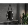 Mexen Orla osvětlené koupelnové zrcadlo 60 x 80 cm, LED 6000K, proti mlze, černý rám - 9815-060-080-611-70
