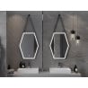 Mexen Orla koupelnové podsvícené zrcadlo 60 x 80 cm, LED 6000K, proti mlze, černý rám - 9815-060-080-611-70