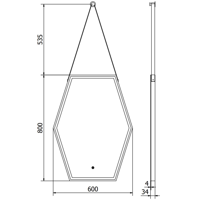 Mexen Orla koupelnové podsvícené zrcadlo 60 x 80 cm, LED 6000K, proti mlze, černý rám - 9815-060-080-611-70