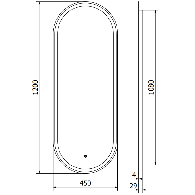 Mexen Bono koupelnové zrcadlo podsvícené 45 x 120 cm, LED 6000K, anti-pára - 9816-045-120-611-00