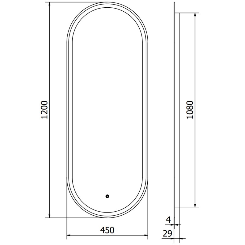 Mexen Bono osvětlené koupelnové zrcadlo 45 x 120 cm, LED 6000K, protimlžící - 9816-045-120-611-00