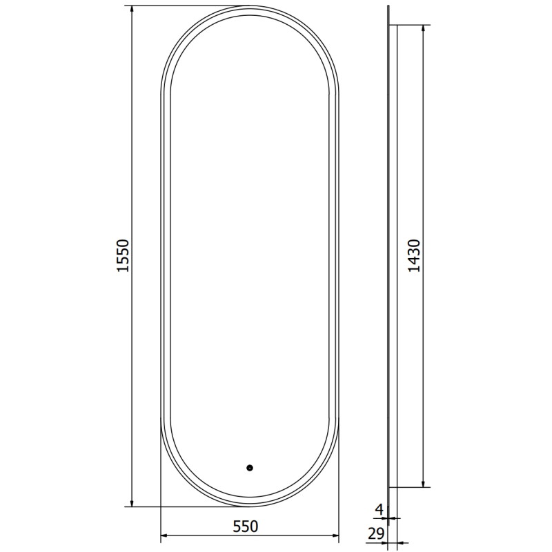 Mexen Bono osvětlené koupelnové zrcadlo 55 x 155 cm, LED 6000K, antifog - 9816-055-155-611-00