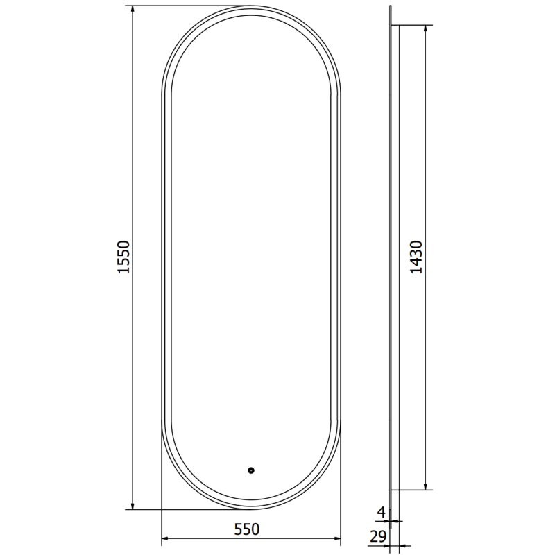 Mexen Bono zrcadlo do koupelny podsvícené 55 x 155 cm, LED 6000K, antifog - 9816-055-155-611-00