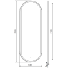 Mexen Bono osvětlené koupelnové zrcadlo 55 x 155 cm, LED 6000K, proti zamlžení - 9816-055-155-611-00