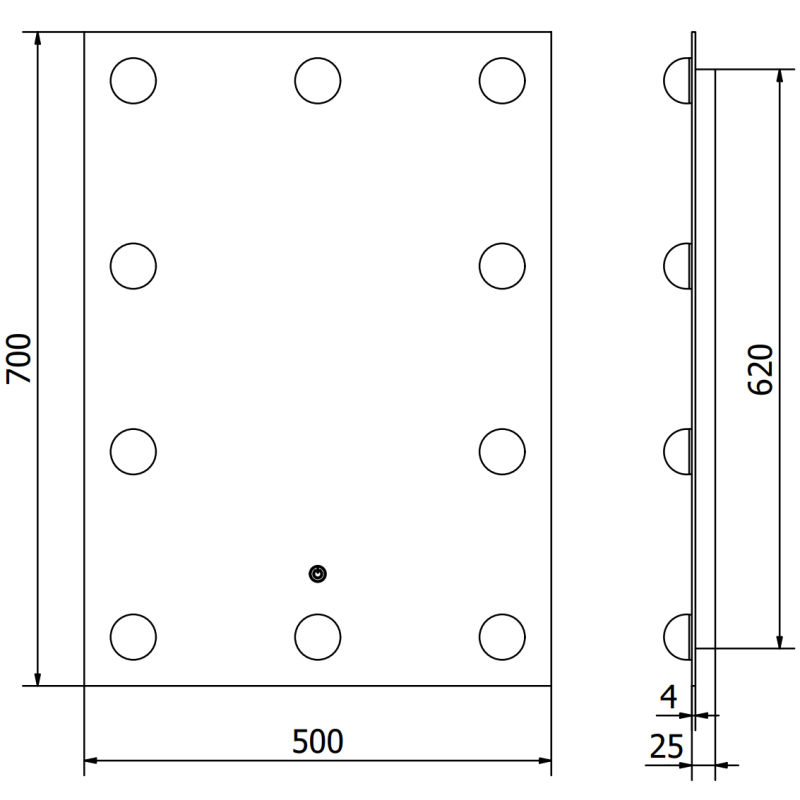 Mexen Dona koupelnové zrcadlo podsvícené 50 x 70 cm, LED 6000K, anti-pára - 9818-050-070-611-00