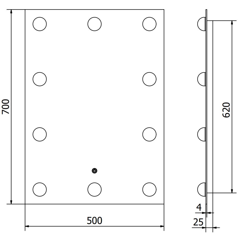 Mexen Dona koupelnové zrcadlo s podsvícením 50 x 70 cm, LED 6000K, proti zamlžení - 9818-050-070-611-00