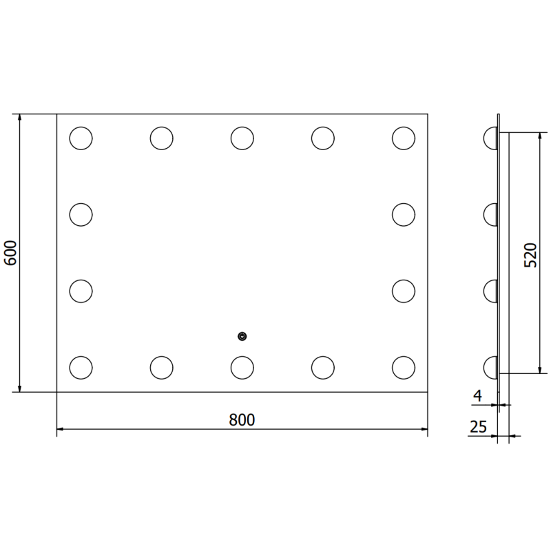 Mexen Dona koupelnové zrcadlo podsvícené 80 x 60 cm, LED 6000K, proti zamlžení - 9818-080-060-611-00