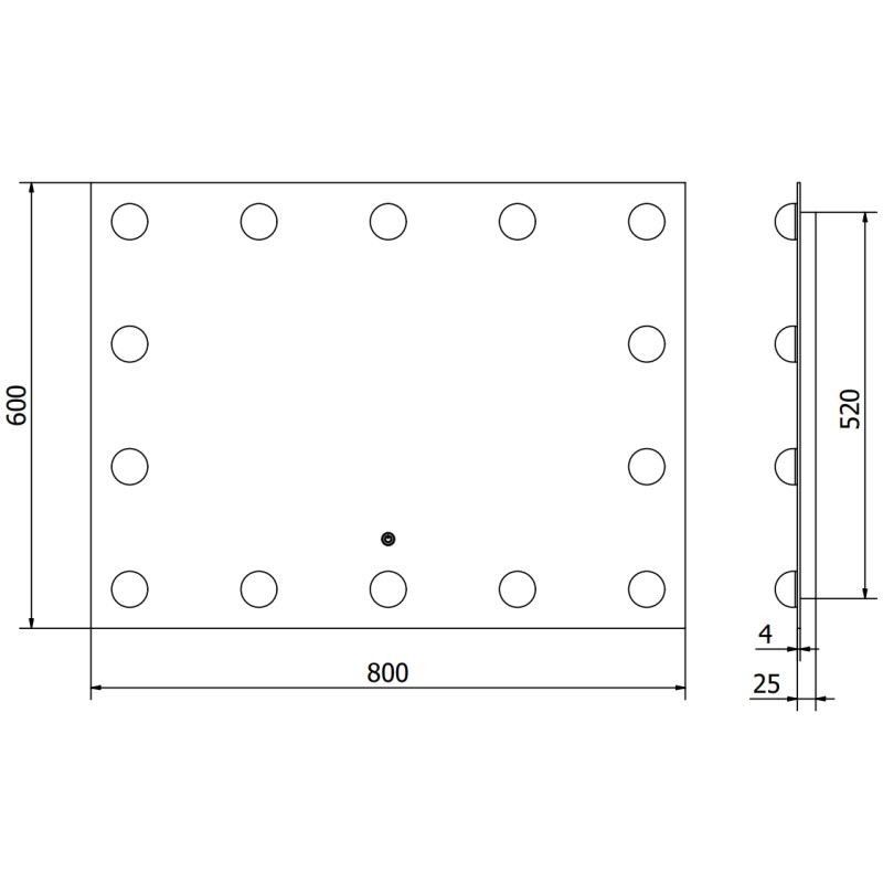 Mexen Dona podsvícené koupelnové zrcadlo 80 x 60 cm, LED 6000K, protizamlžovací - 9818-080-060-611-00