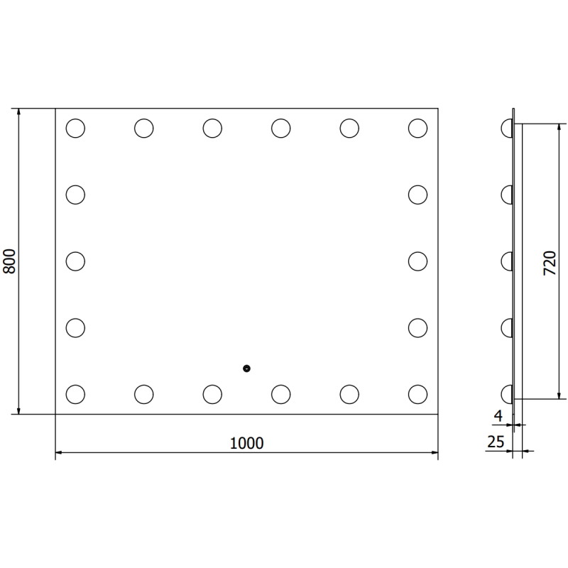 Mexen Dona koupelnové zrcadlo s podsvícením 100 x 80 cm, LED 6000K, protimlžící - 9818-100-080-611-00
