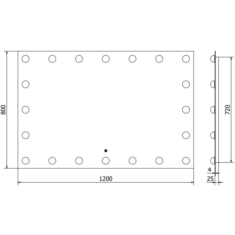 Mexen Dona osvětlené koupelnové zrcadlo 120 x 80 cm, LED 6000K, anti-pára - 9818-120-080-611-00