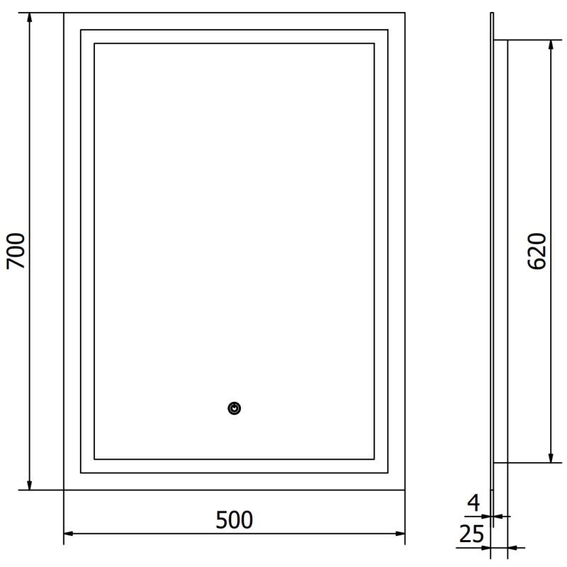 Mexen Miko koupelnové zrcadlo podsvícené 50 x 70 cm, LED 6000K, anti-fog - 9819-050-070-611-00