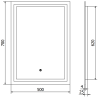 Mexen Miko koupelnové zrcadlo podsvícené 50 x 70 cm, LED 6000K, anti-fog - 9819-050-070-611-00