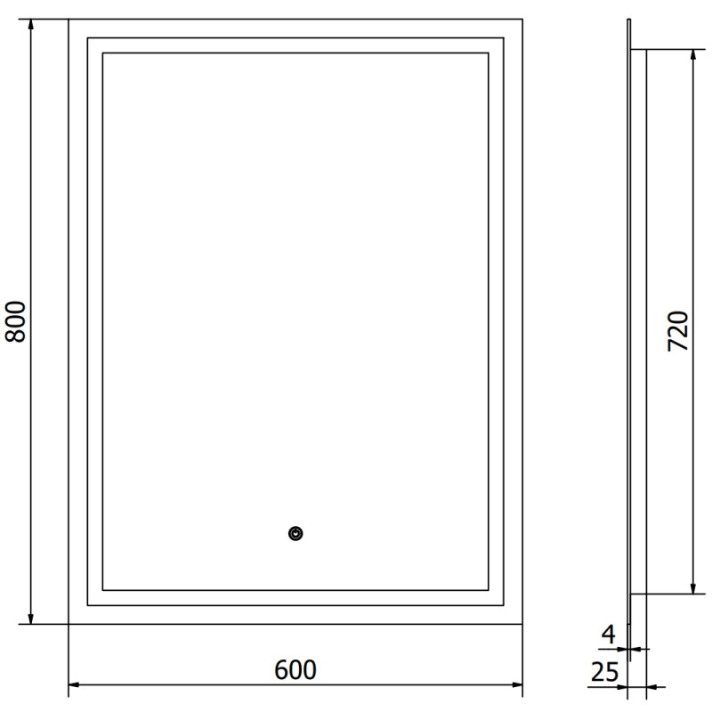 Mexen Miko podsvícené koupelnové zrcadlo 60 x 80 cm, LED 6000K, proti zamlžování - 9819-060-080-611-00