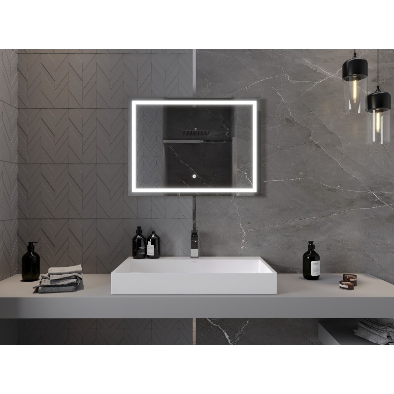 Mexen Miko koupelnové zrcadlo s osvětlením 80 x 60 cm, LED 6000K, anti-mlžné - 9819-080-060-611-00