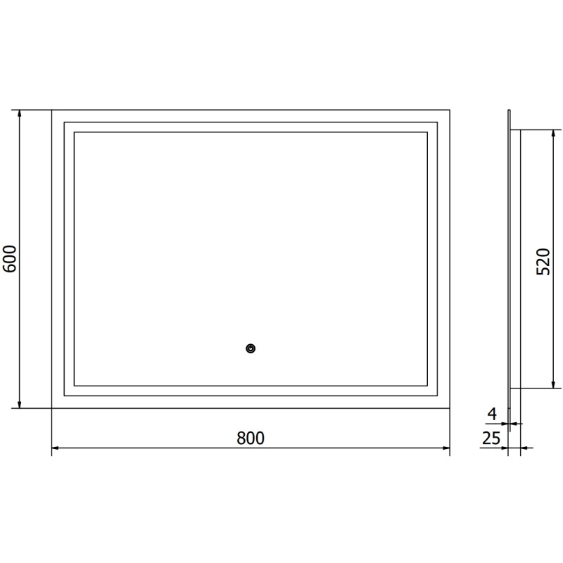 Mexen Miko koupelnové zrcadlo s osvětlením 80 x 60 cm, LED 6000K, anti-mlžné - 9819-080-060-611-00