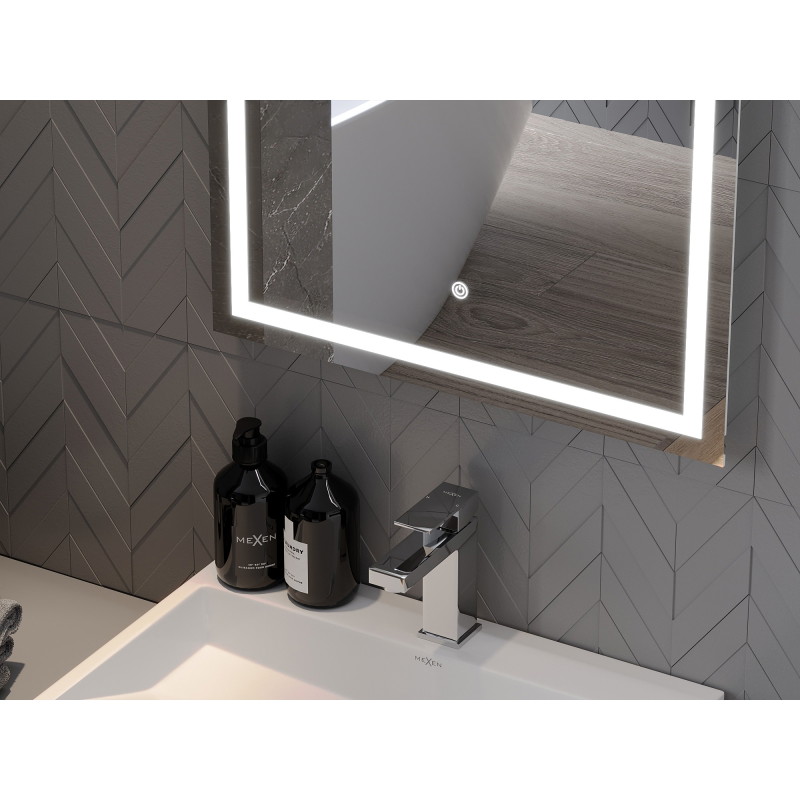 Mexen Miko podsvícené koupelnové zrcadlo 60 x 80 cm, LED 6000K, proti zamlžování - 9819-060-080-611-00
