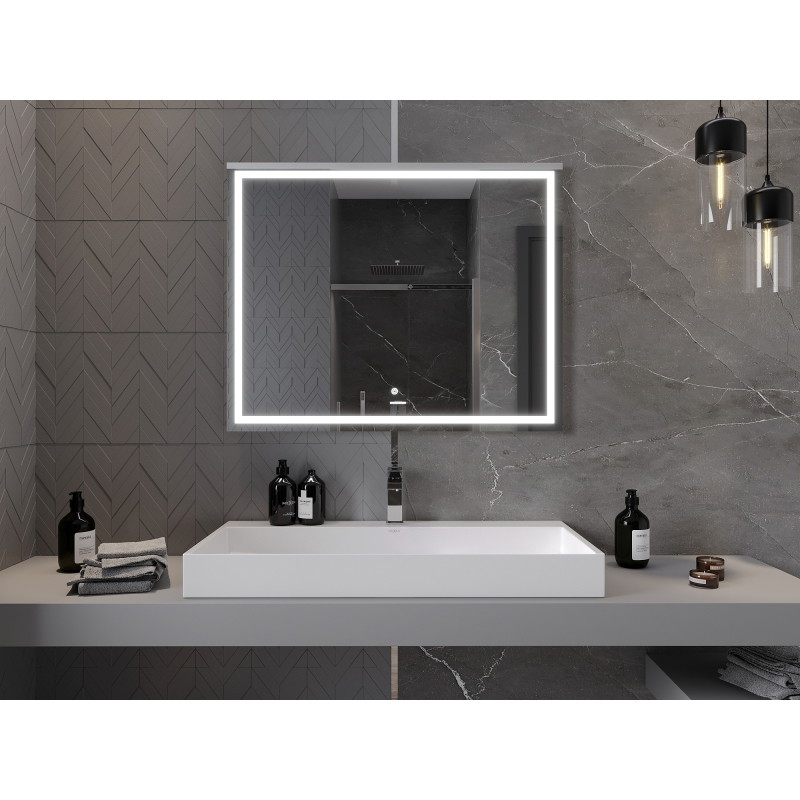 Mexen Miko koupelnové zrcadlo s podsvícením 100 x 80 cm, LED 6000K, proti mlžení - 9819-100-080-611-00
