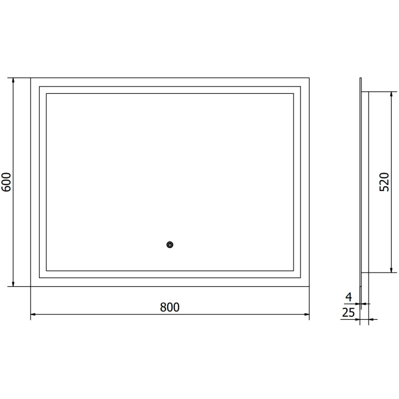 Mexen Miko koupelnové zrcadlo s podsvícením 100 x 80 cm, LED 6000K, proti mlžení - 9819-100-080-611-00